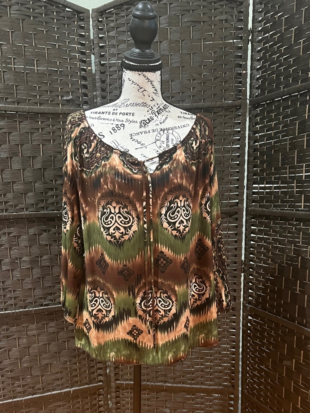Agenda Vintage Peasant Blouse  L/XL